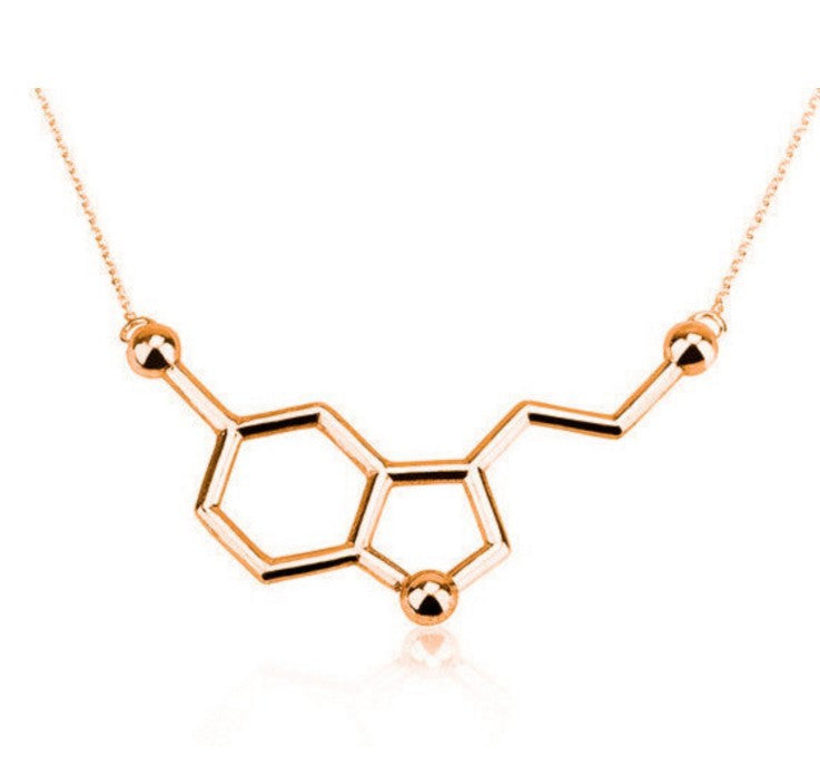 Serotonin Molecule Necklace Chemical Formula