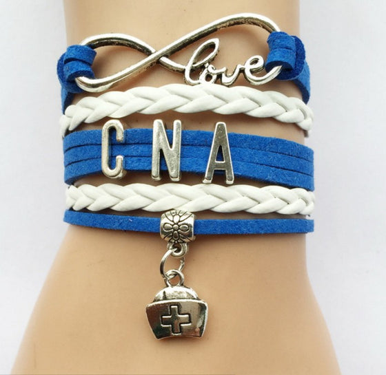 Handmade Leather Velvet Blue Nurse Charm