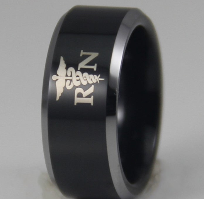 Black Tungsten Comfort Fit Ring