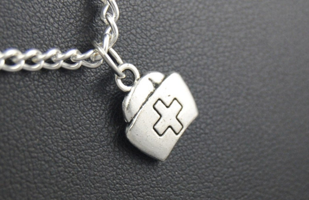 Nurse Cap Metal Alloy Pendant Necklace