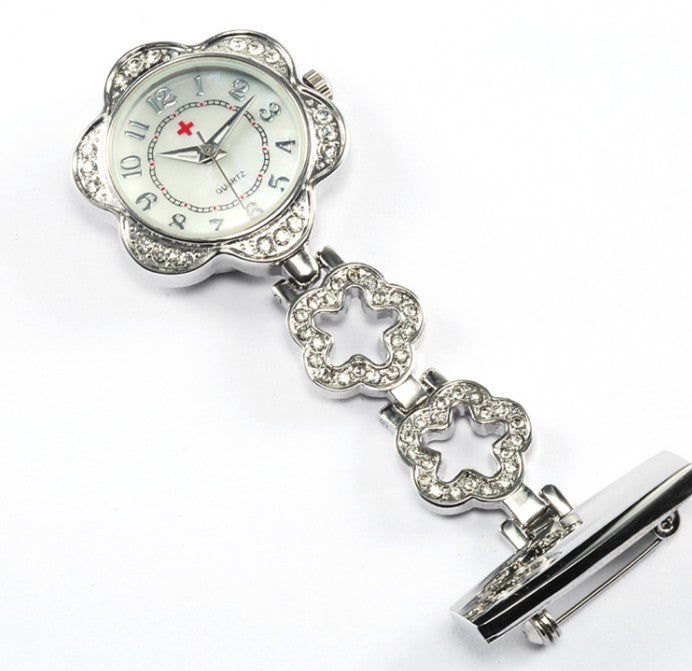 Brooch Flowershape Hanging Nurse Pin Watches