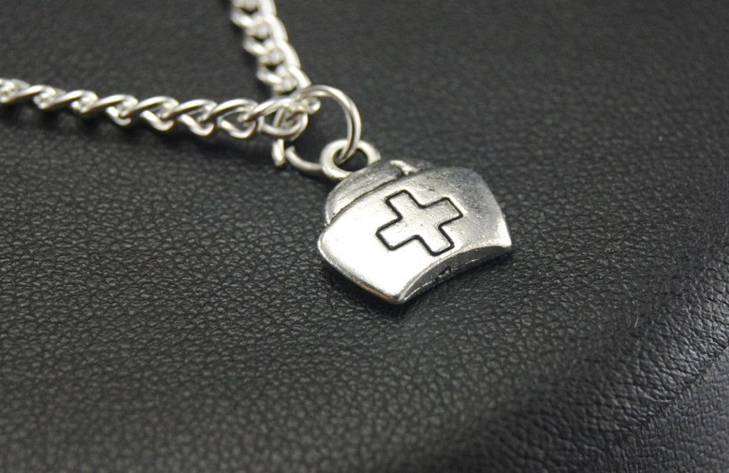 Nurse Cap Metal Alloy Pendant Necklace