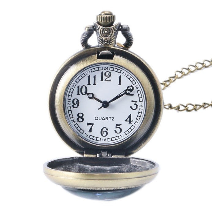 Night Shift Nurse Theme Glass Dome Pocket Watch