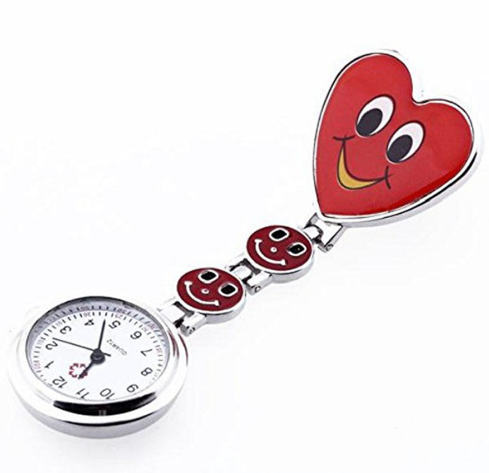 Red Heart Nurse Pocket Watches Pendant