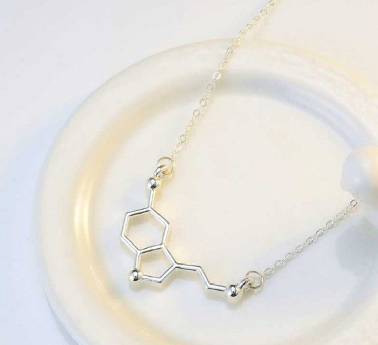 Serotonin Molecule Necklace Chemical Formula