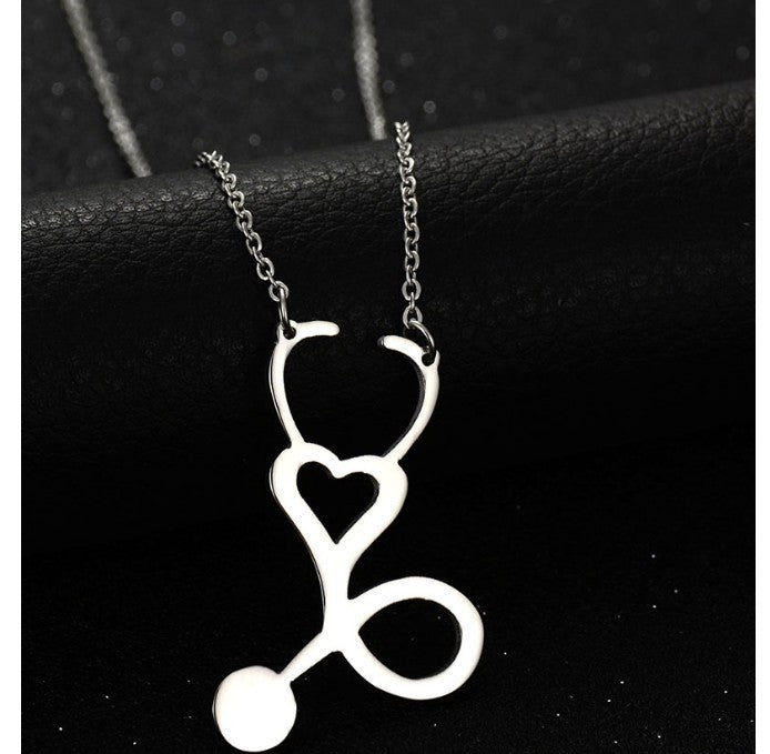 Medical Stethoscope Heart Collar Body Chain Necklace