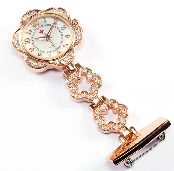 Brooch Flowershape Hanging Nurse Pin Watches