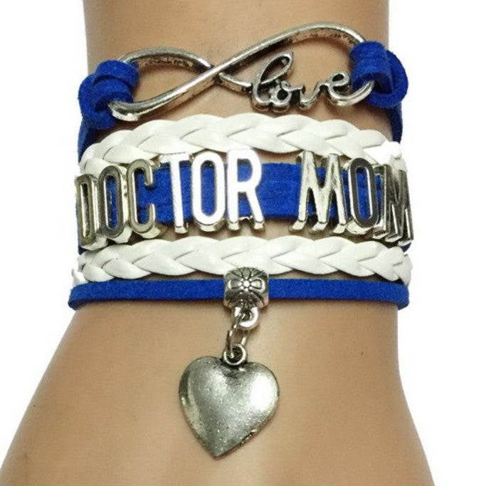 Infinity Love Doctor / Mom/Wife Heart Charm Leather