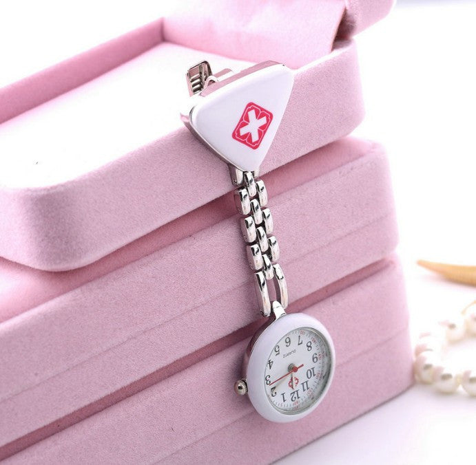 Clip Nurse Doctor Pendant Pocket Quartz Red Cross