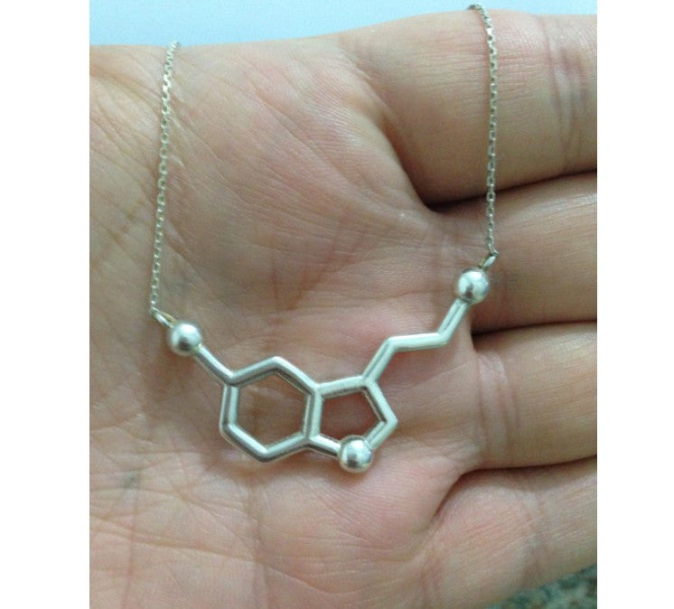 Serotonin Molecule Necklace Chemical Formula