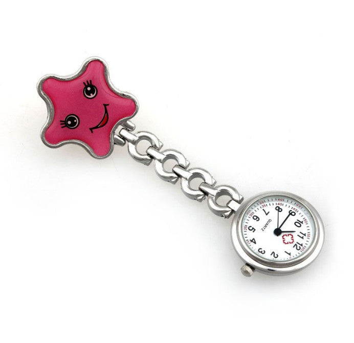 Fob Quartz Metal Nurse Watch Clip-on Brooch