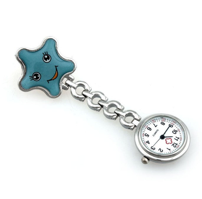 Fob Quartz Metal Nurse Watch Clip-on Brooch