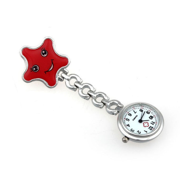 Fob Quartz Metal Nurse Watch Clip-on Brooch