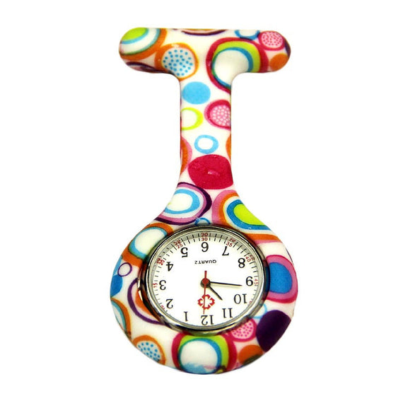 Colored Circles Watch Clip-on Fob Watch