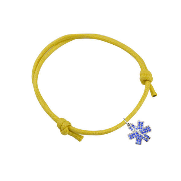 Trendy Blue Crystal Wax String Bracelet