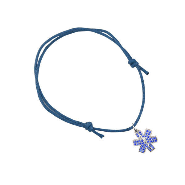 Trendy Blue Crystal Wax String Bracelet