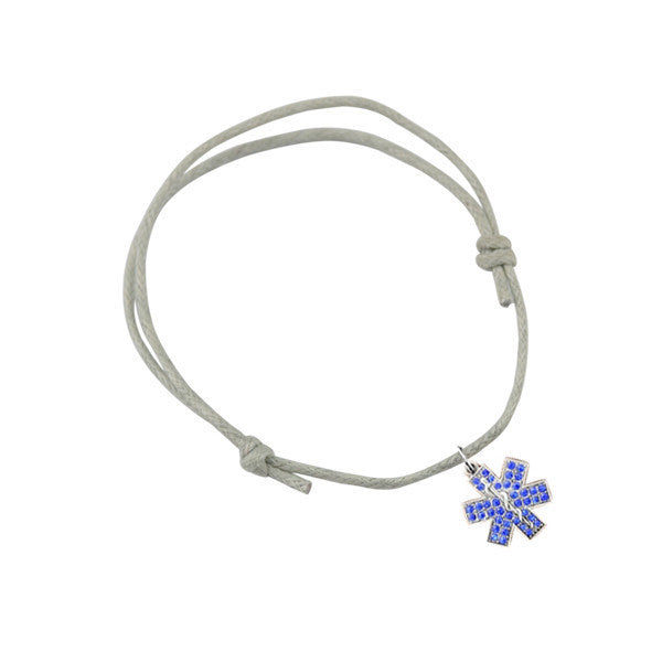 Trendy Blue Crystal Wax String Bracelet