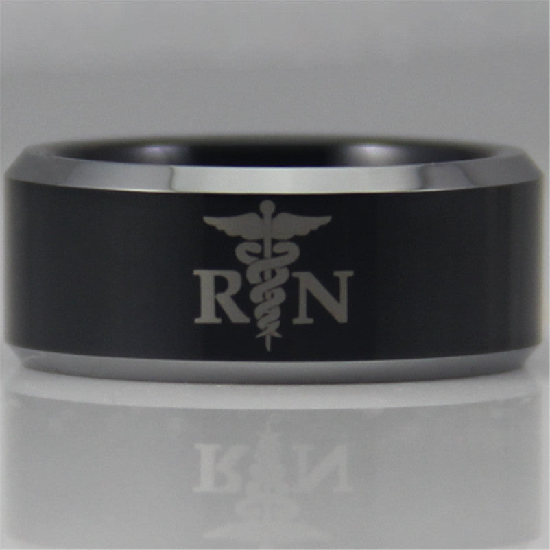 Black Tungsten Comfort Fit Ring