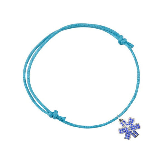 Trendy Blue Crystal Wax String Bracelet